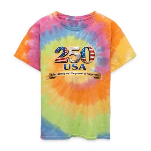 250 USA Liberty Banner - Kid's Tie Dye T-Shirt