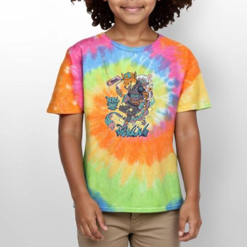Kitsune Street Rebel - Kid's Tie Dye T-Shirt