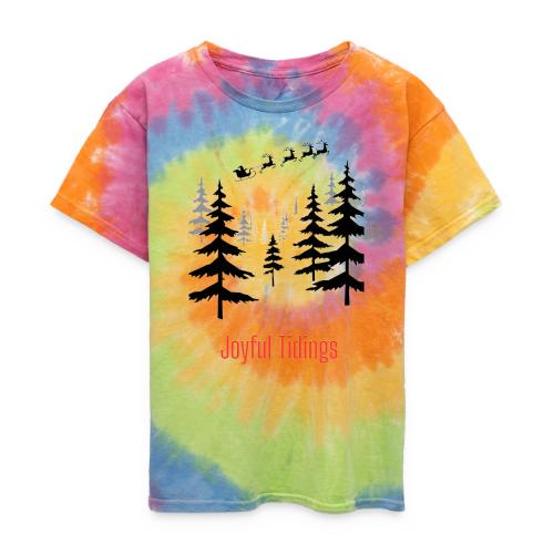 Joyful Tidings Christmas T-Shirt - Kid's Tie Dye T-Shirt