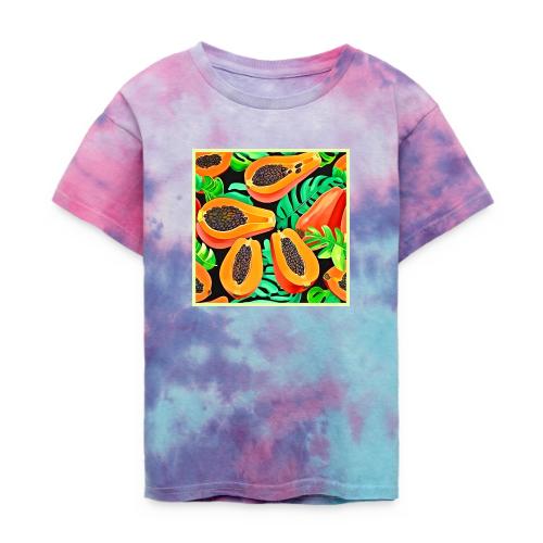 Papaya and Leaves Fresh Pattern - Kid's Tie Dye T-Shirt