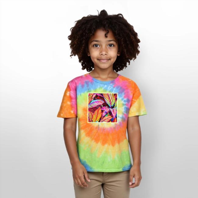 Striped Neon Leaves Design