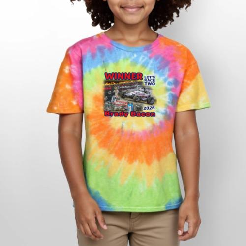 Brady Bacon #LetsRaceTwo Winner - Kid's Tie Dye T-Shirt