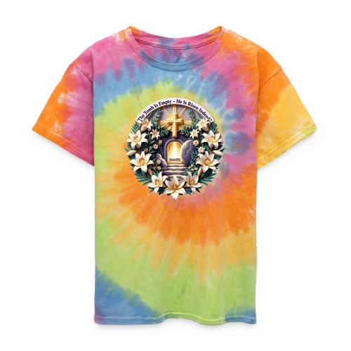Easter The Tomb Is Empty T Shirt, Christian Gift - Kid's Tie Dye T-Shirt