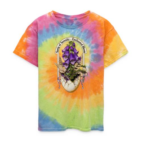 Spring Serenity Foxglove Tee, Easter Gift for wife - Kid's Tie Dye T-Shirt