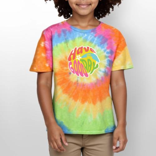 Groovy 'Have a Nice Day' Inspirational Sticker - Kid's Tie Dye T-Shirt