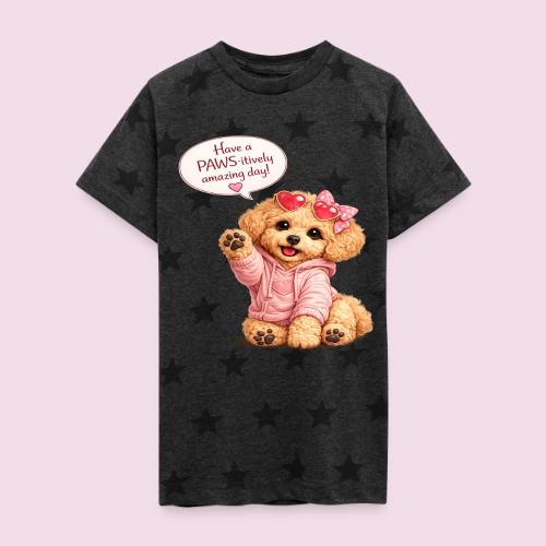 Have a PAWS-itively Amazing Day - Kid's 5 Star Print T-Shirt