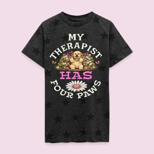 My Therapist Has Four Paws - Kid's 5 Star Print T-Shirt