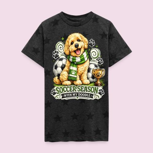 Soccer Season With My Doodle Goldendoodle Dog - Kid's 5 Star Print T-Shirt