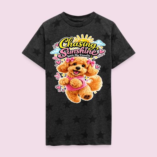 Chasing Sunshine With My Doodle - Kid's 5 Star Print T-Shirt