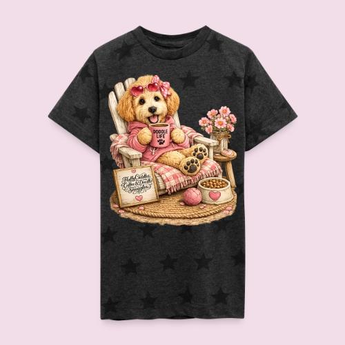 Just Enjoying Life Doodle Dog - Kid's 5 Star Print T-Shirt