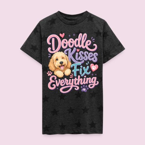 Doodle Kisses Fix Everything Dog Lover Gift - Kid's 5 Star Print T-Shirt