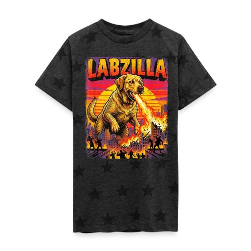 Labzilla Giant Yellow Labrador Monster Tee - Kid's 5 Star Print T-Shirt