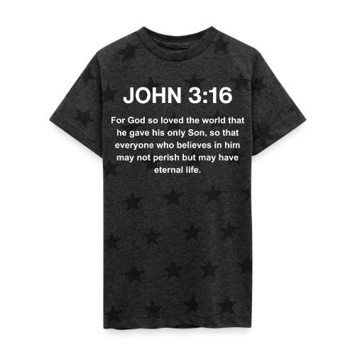 John 3:16 Christian Apparel – White - Kid's 5 Star Print T-Shirt