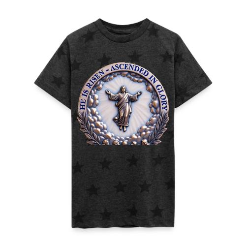He Is Risen Ascended In Glory T Shirt, Gift - Kid's 5 Star Print T-Shirt