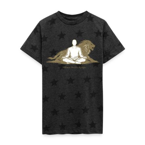 Silence Builds Kings Meditation Lion - Kid's 5 Star Print T-Shirt