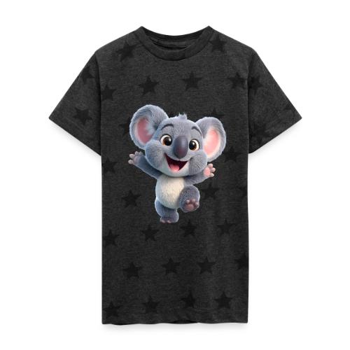 Joyful 3D Baby Koala with Arms Up - Kid's 5 Star Print T-Shirt