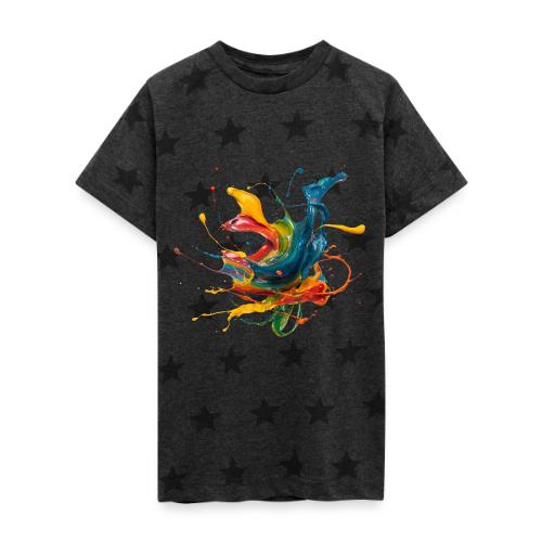 Chromatic Flow - Kid's 5 Star Print T-Shirt