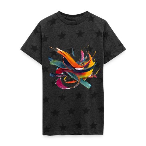 Colorful Waves - Kid's 5 Star Print T-Shirt