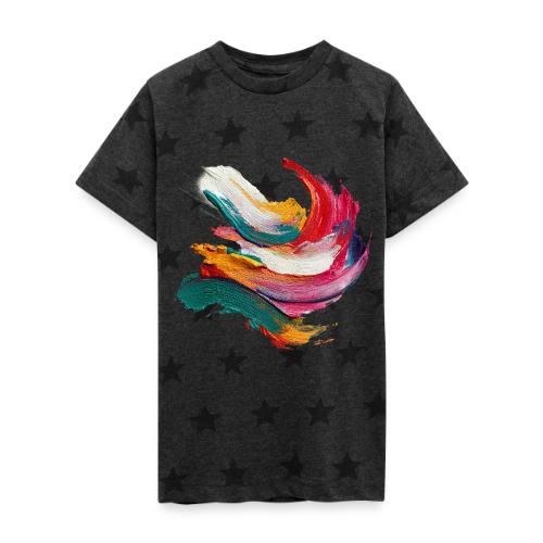 Colorful brushstrokes - Kid's 5 Star Print T-Shirt