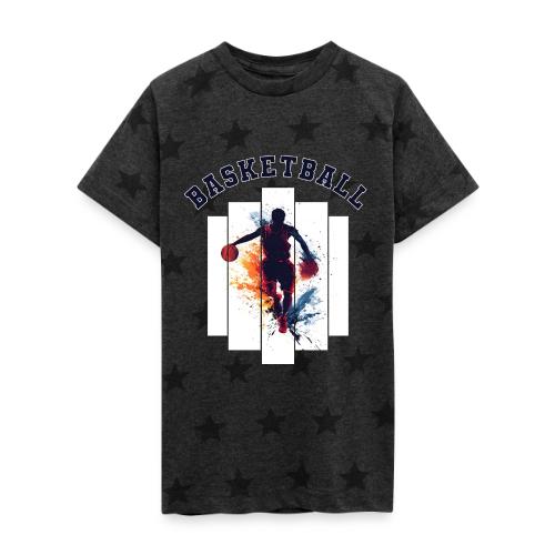 Basketball Never Stops - Kid's 5 Star Print T-Shirt