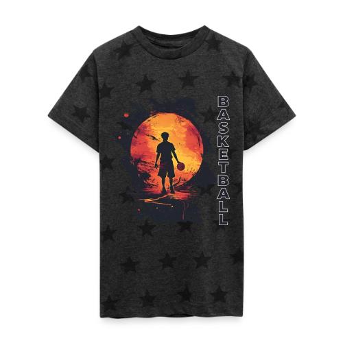 Basketball Blaze - Kid's 5 Star Print T-Shirt