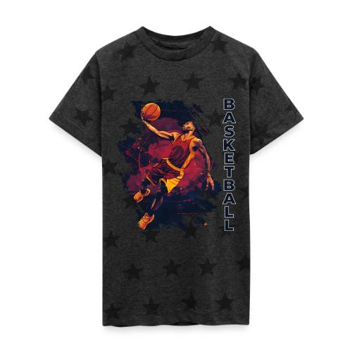 Basketball Charge - Kid's 5 Star Print T-Shirt