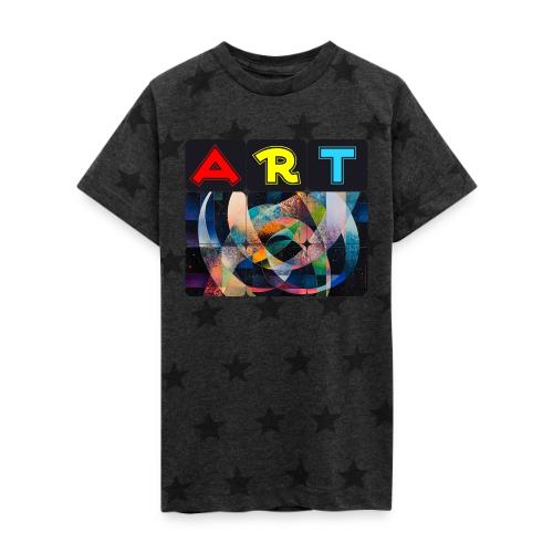 Art of Stripes and Shades - Kid's 5 Star Print T-Shirt