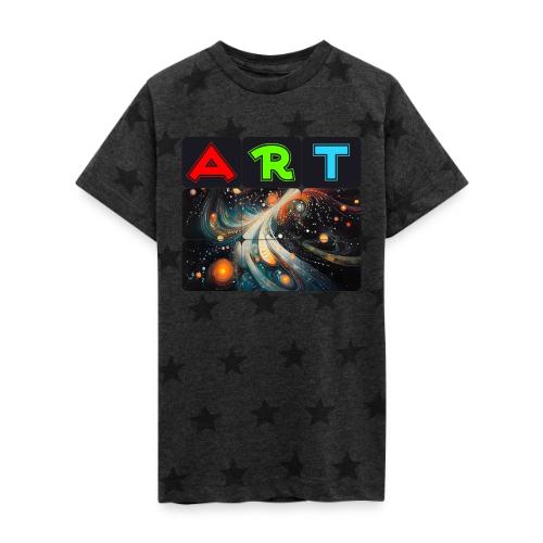 Swirls of Colorful Art - Kid's 5 Star Print T-Shirt