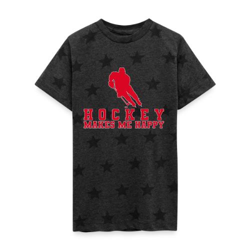 Hockey makes me happy - Kid's 5 Star Print T-Shirt