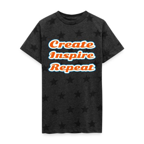 Create, Inspire, Repeat — Artist Life Script - Kid's 5 Star Print T-Shirt