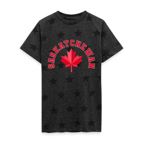 Saskatchewan with maple leaf - Kid's 5 Star Print T-Shirt