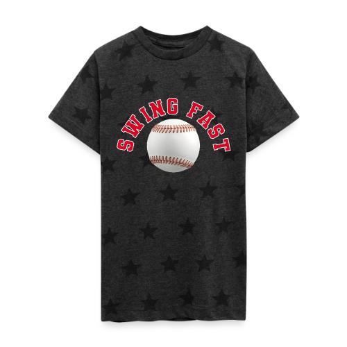 Baseball: Swing Fast Energy - Kid's 5 Star Print T-Shirt