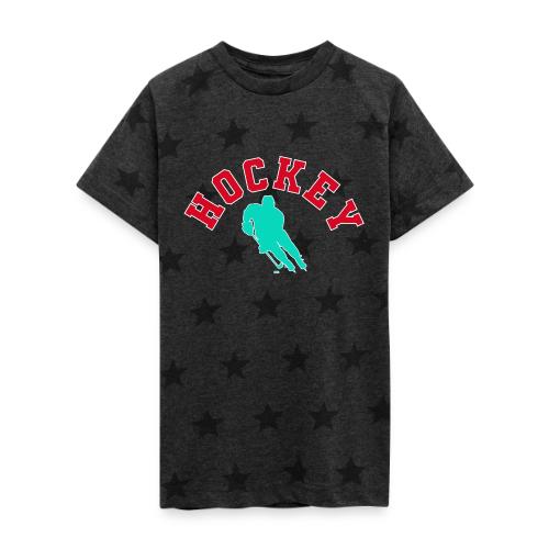 Hockey Player Silhouette - Kid's 5 Star Print T-Shirt