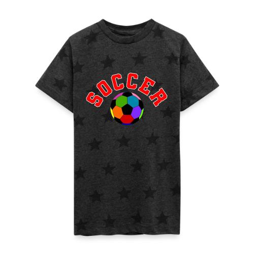 Soccer: Colorful Kick - Kid's 5 Star Print T-Shirt