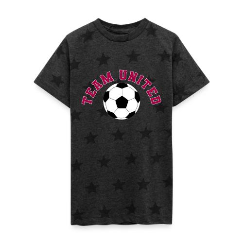 Team United Soccer Ball Sports Design - Kid's 5 Star Print T-Shirt