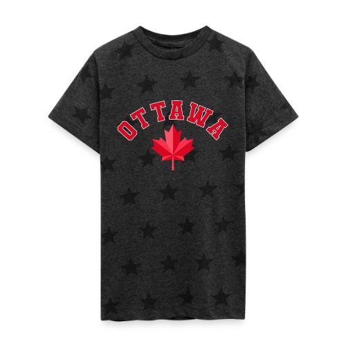 Ottawa with maple leaf - Kid's 5 Star Print T-Shirt