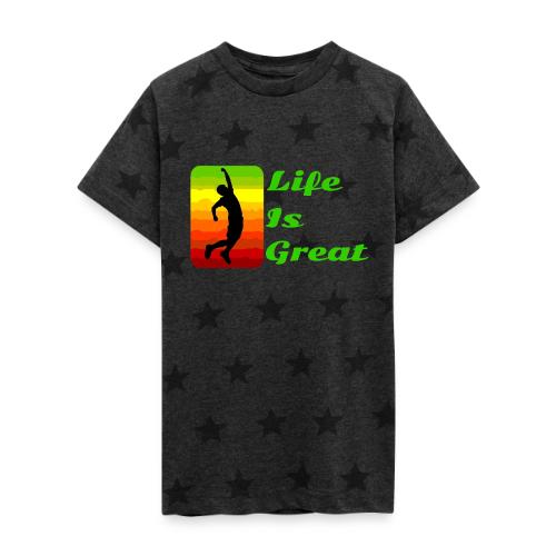Life Is Great - Kid's 5 Star Print T-Shirt