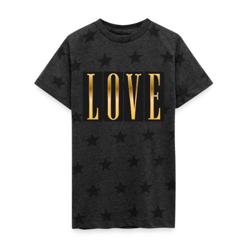 Golden Love - Kid's 5 Star Print T-Shirt