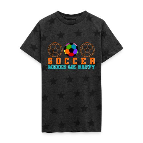 Soccer Makes Me Happy - Kid's 5 Star Print T-Shirt