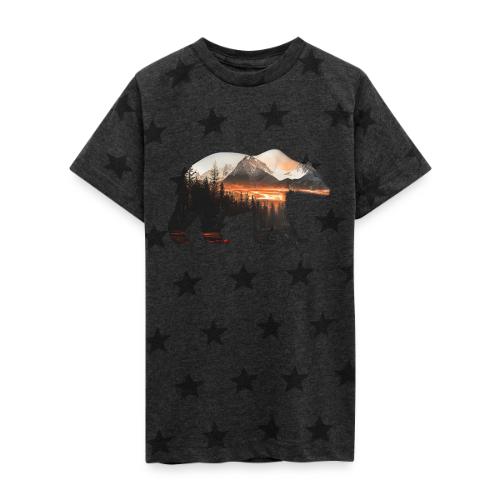 Canada Bear: fiery tones - Kid's 5 Star Print T-Shirt