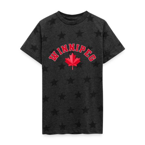 Winnipeg with maple leaf - Kid's 5 Star Print T-Shirt