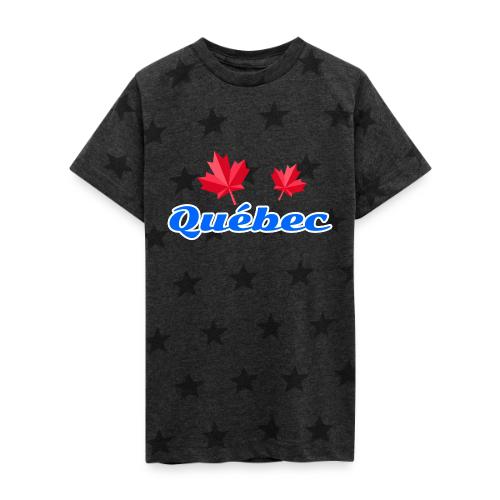 Québec with two red maple leaves - Kid's 5 Star Print T-Shirt