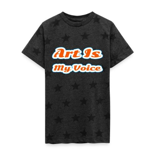 Art Is My Voice — Express Yourself Script - Kid's 5 Star Print T-Shirt