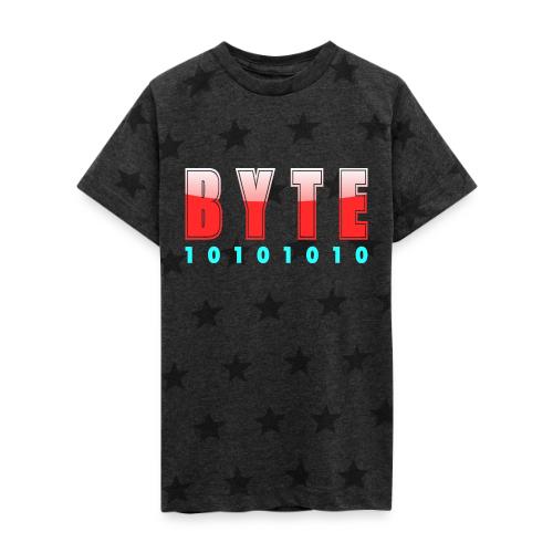 BYTE Binary Code Design - Kid's 5 Star Print T-Shirt