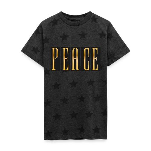 Peace in Gold - Kid's 5 Star Print T-Shirt