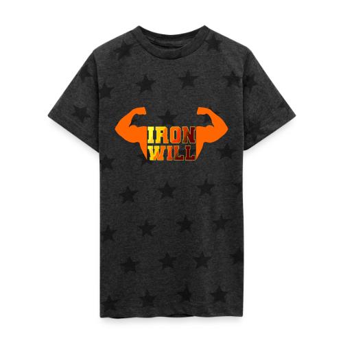 Bodybuilding: Iron Will Power - Kid's 5 Star Print T-Shirt