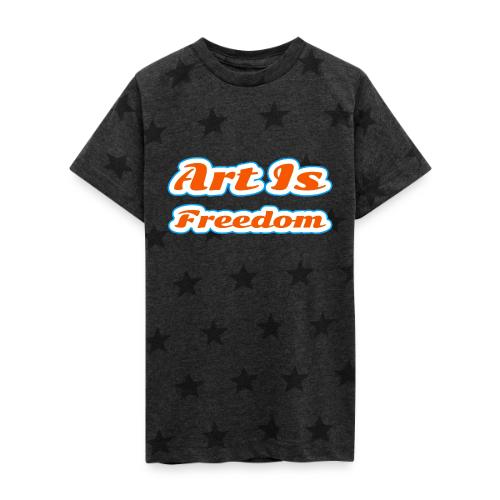 Art Is Freedom — Creative Expression Script - Kid's 5 Star Print T-Shirt