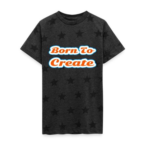 Born to Create — Creative Soul Script - Kid's 5 Star Print T-Shirt