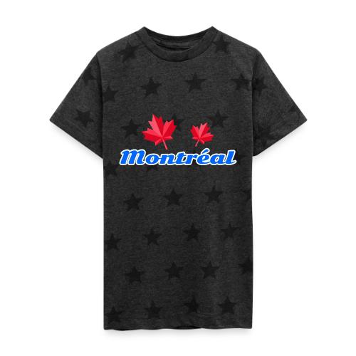 Montréal with two red maple leaves - Kid's 5 Star Print T-Shirt
