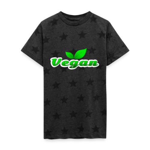 Pure Vegan Leaves - Kid's 5 Star Print T-Shirt